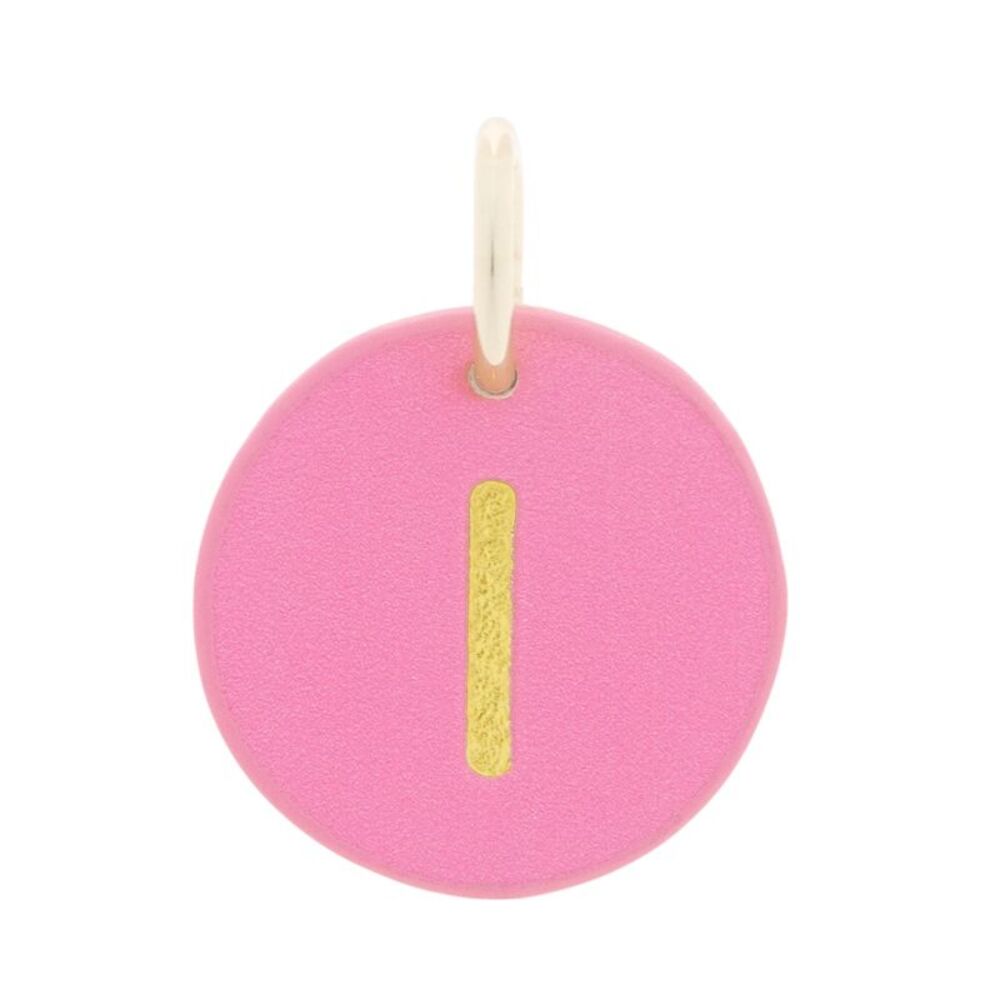 The Cuddle Collab Wear & Share Charm Faux Leather "I" Monogram in Pink